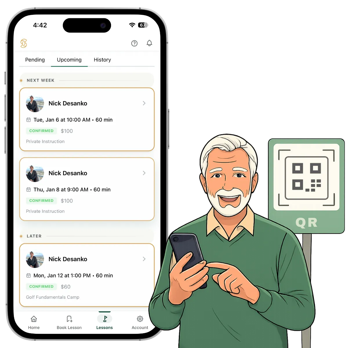 Student booking with phone